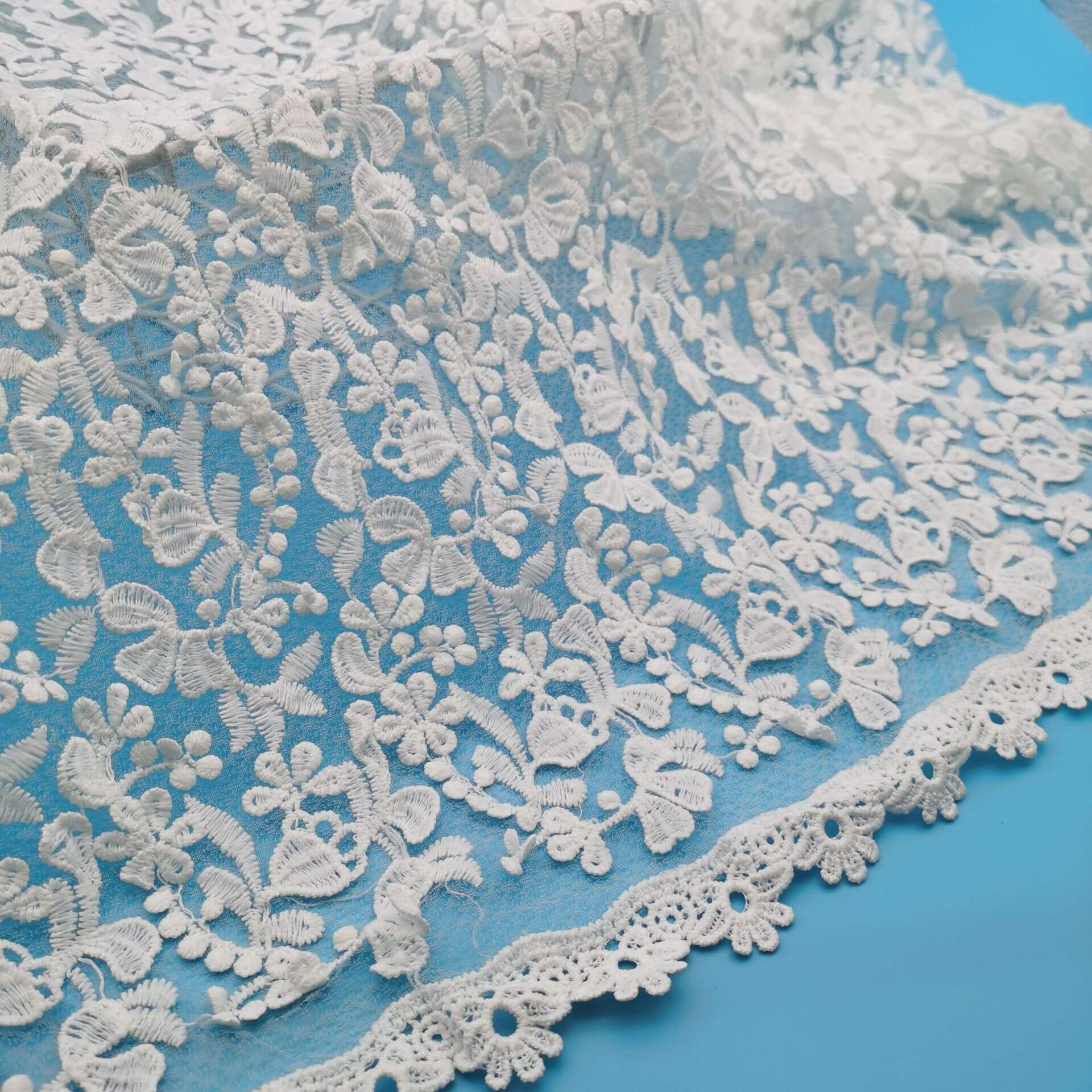 Lace Fabric Milk Silk Water Soluble Polyester for Apparel Wholesale Su 5